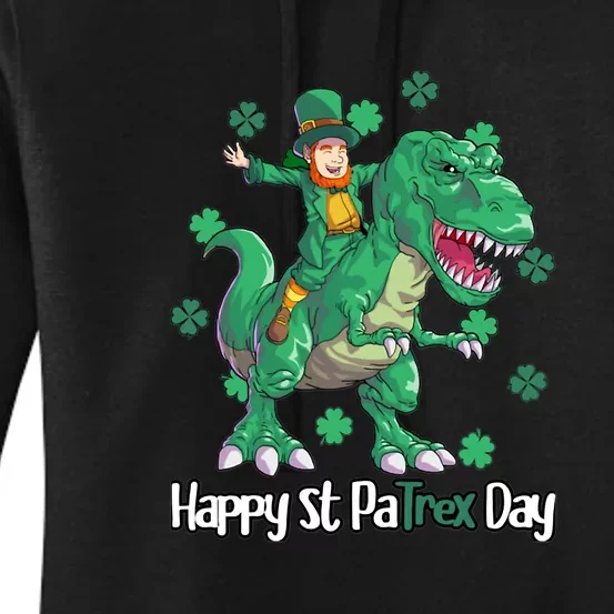 Dino St Patricks Day Shirt Kids Toddler Boys Leprechaun Women's Pullover Hoodie