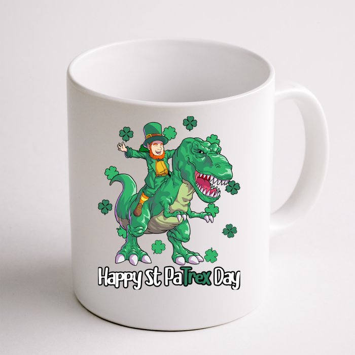 Dino St Patricks Day Shirt Kids Toddler Boys Leprechaun Front & Back Coffee Mug