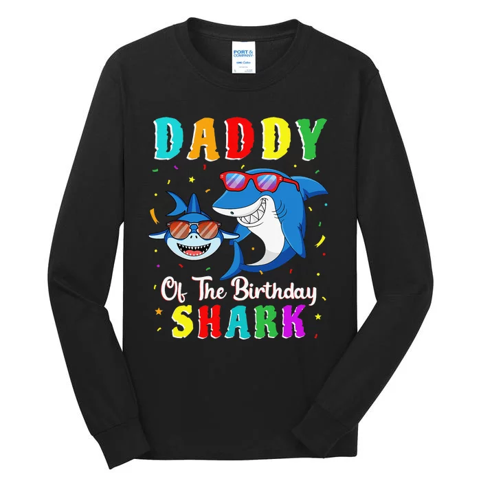 Daddy Of The Shark Birthday Family Matching Birthday Son Tall Long Sleeve T-Shirt