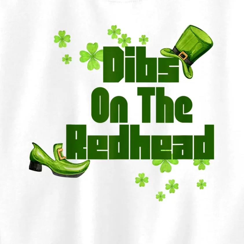 Dibs On The Redhead Funny St Patricks Day Kids Sweatshirt