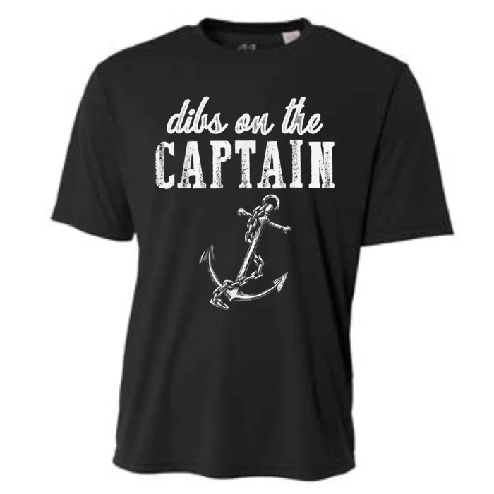 Dibs On The Captain Funny Captain Wife Retro Vintage Design Cooling Performance Crew T-Shirt