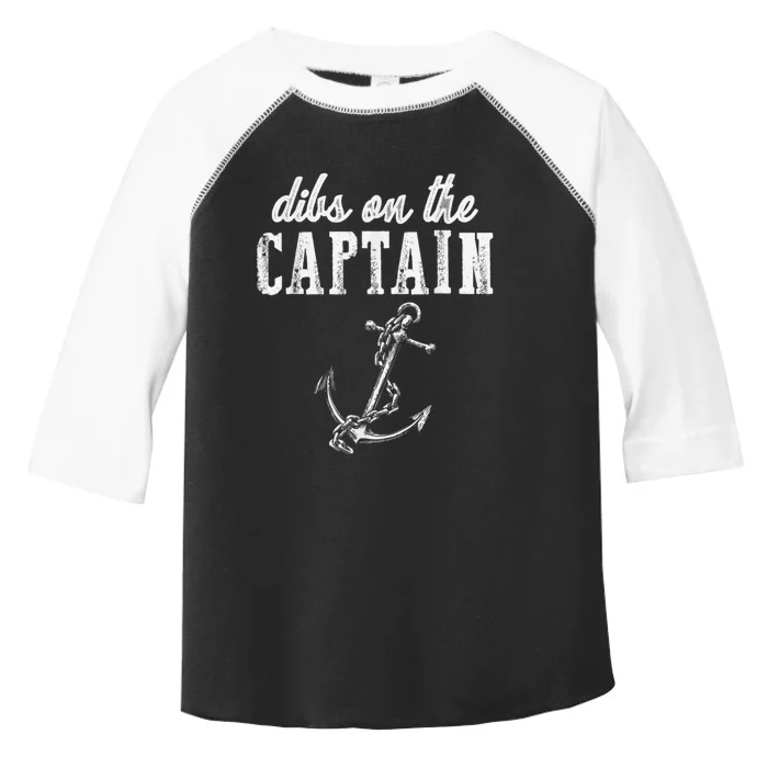 Dibs On The Captain Funny Captain Wife Retro Vintage Design Toddler Fine Jersey T-Shirt