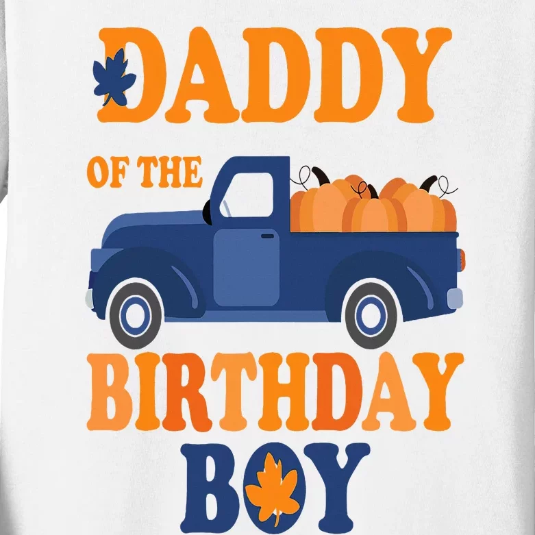 Daddy of The Pumpkin Truck 1st Birthday Family Kids Long Sleeve Shirt