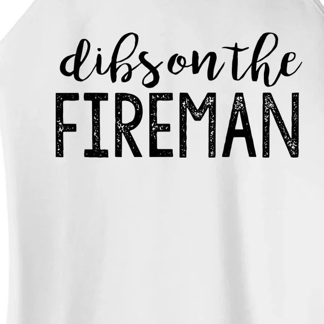 Dibs On The Fireman Funny Wife Girlfriend Firefighter Gift Women’s Perfect Tri Rocker Tank