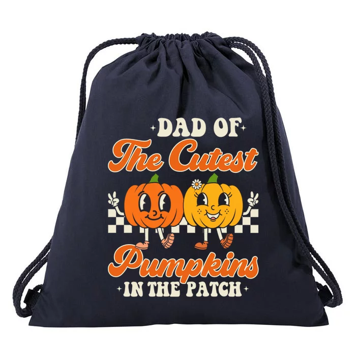 Dad Of The Cutest Pumpkins In The Patch Family Halloween Dad Gift Drawstring Bag