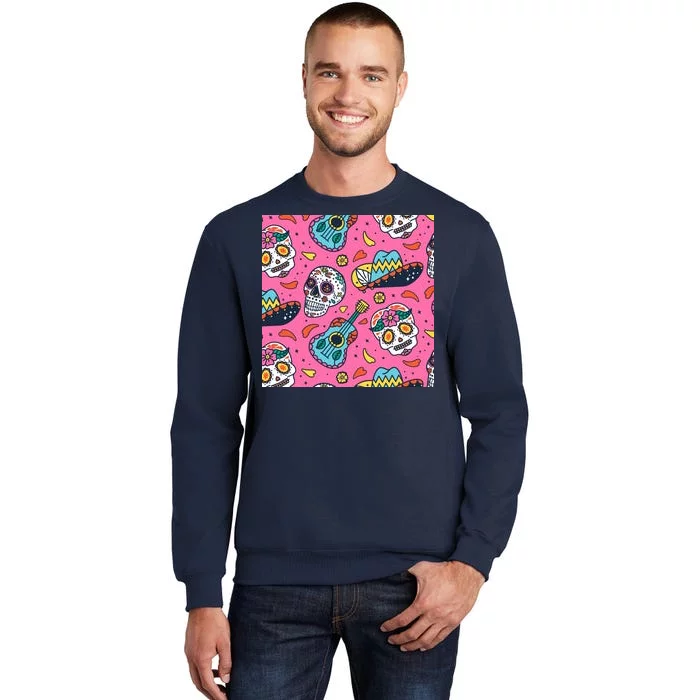 Day Of The Dead Guitar Tall Sweatshirt