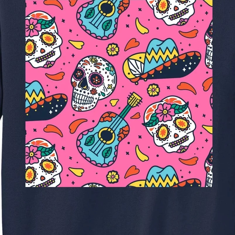 Day Of The Dead Guitar Tall Sweatshirt