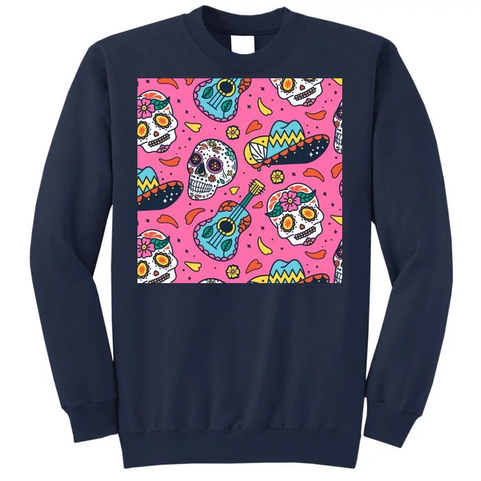 Day Of The Dead Guitar Tall Sweatshirt