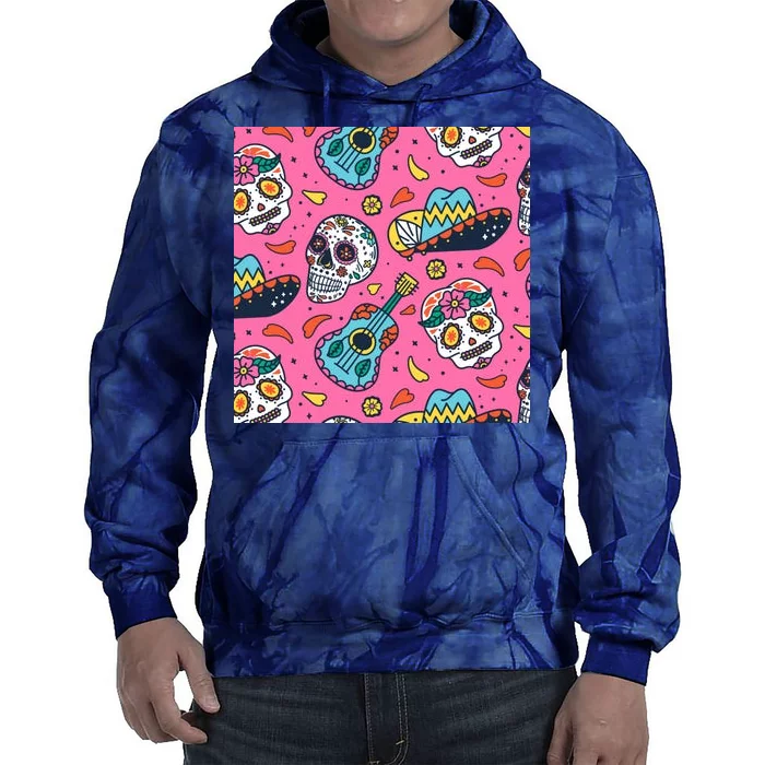 Day Of The Dead Guitar Tie Dye Hoodie