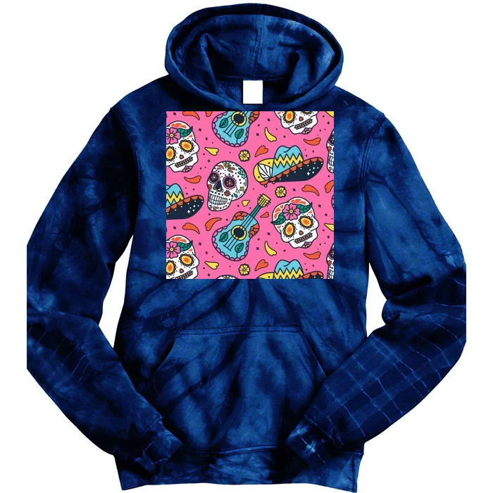 Day Of The Dead Guitar Tie Dye Hoodie