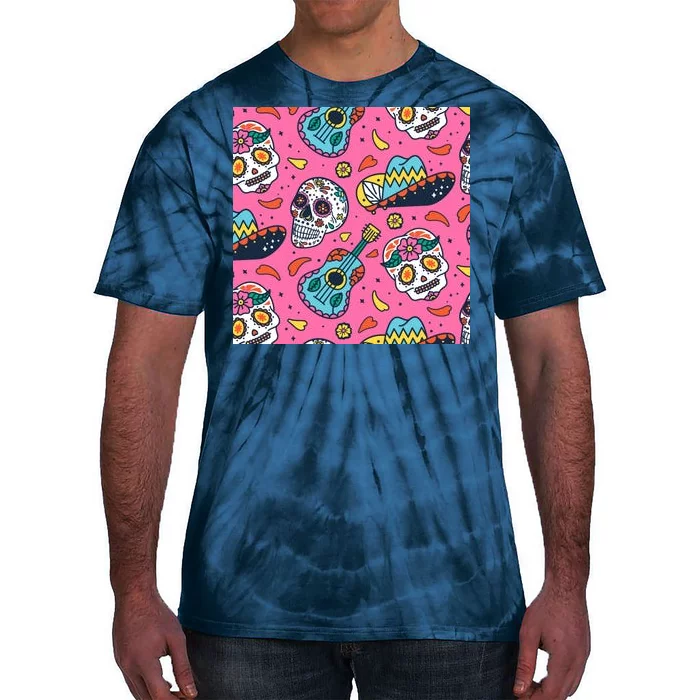 Day Of The Dead Guitar Tie-Dye T-Shirt