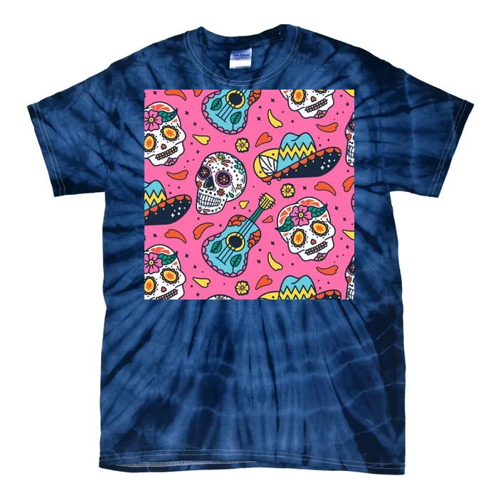 Day Of The Dead Guitar Tie-Dye T-Shirt