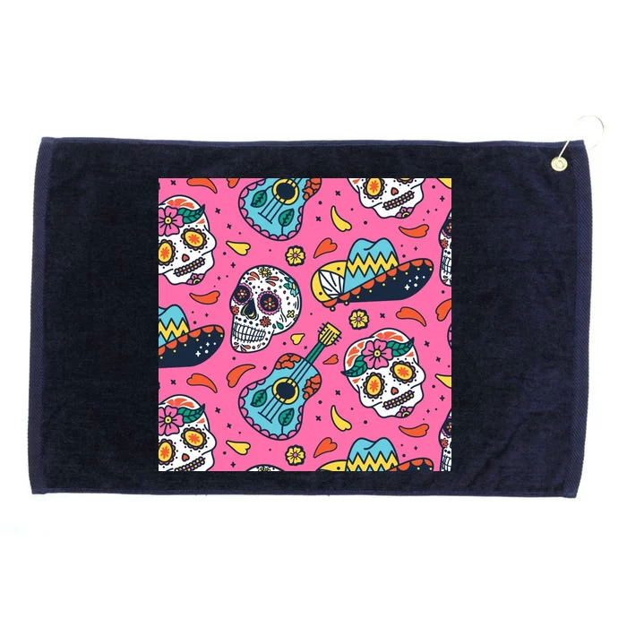 Day Of The Dead Guitar Grommeted Golf Towel