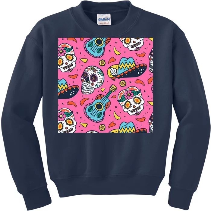 Day Of The Dead Guitar Kids Sweatshirt