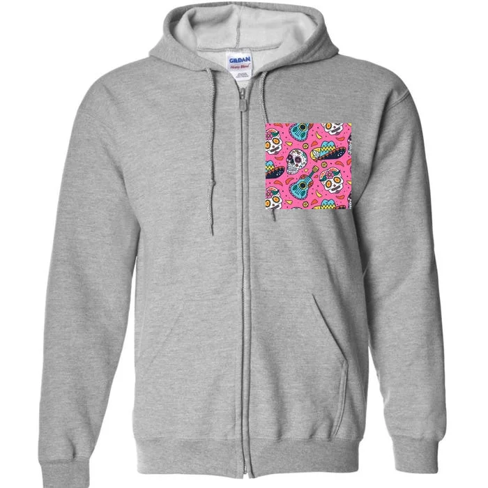 Day Of The Dead Guitar Full Zip Hoodie