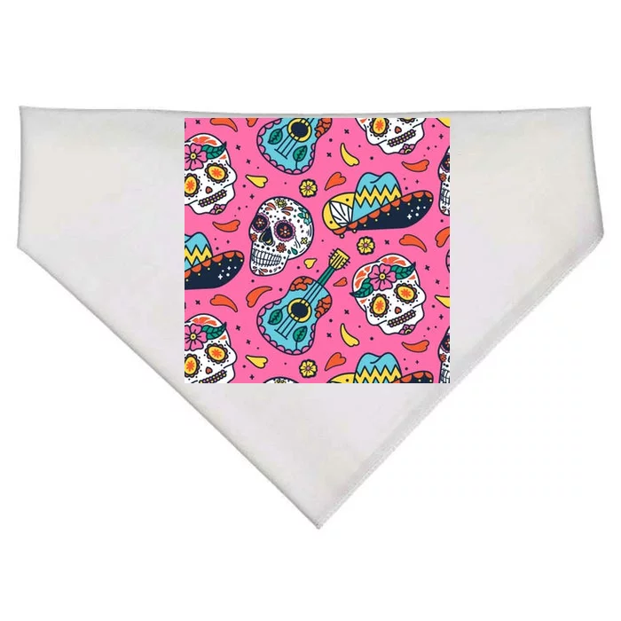 Day Of The Dead Guitar USA-Made Doggie Bandana