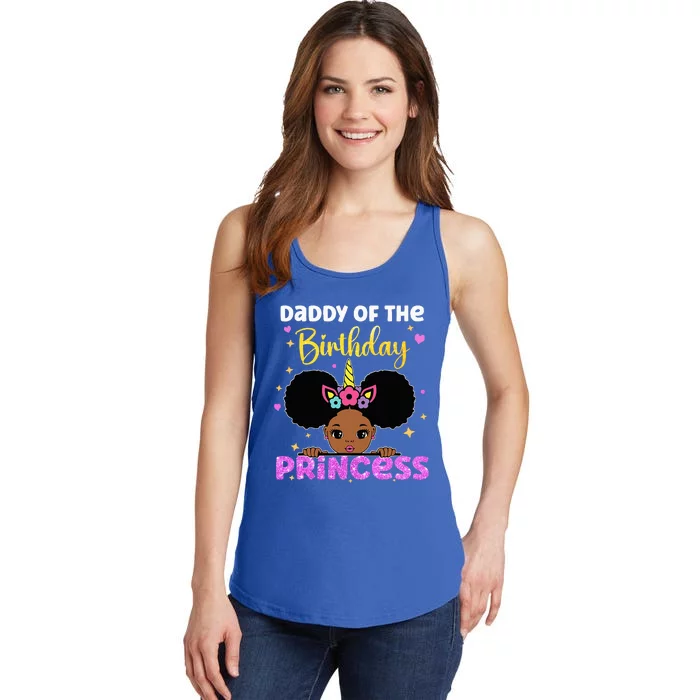 Daddy Of The Birthday Princess Melanin Afro Unicorn Cute Ladies Essential Tank