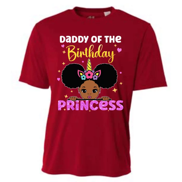 Daddy Of The Birthday Princess Melanin Afro Unicorn Cute Cooling Performance Crew T-Shirt