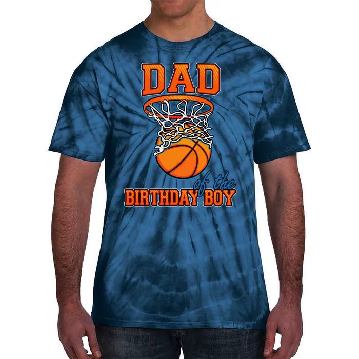 Dad Of The Birthday Boy Basketball Birthday Family Matching Tie-Dye T-Shirt