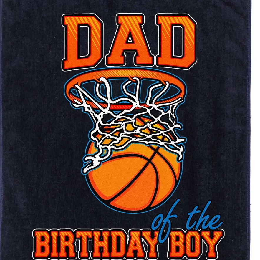 Dad Of The Birthday Boy Basketball Birthday Family Matching Platinum Collection Golf Towel