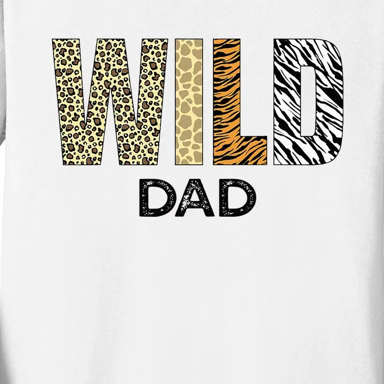 Dad Of The Wild One Zoo Birthday Safari Jungle Animal Kids Long Sleeve Shirt