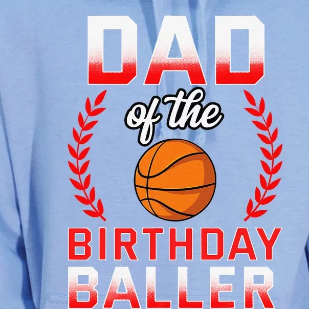 Dad Of The Birthday Boy Basketball Bday Celebration Unisex Surf Hoodie