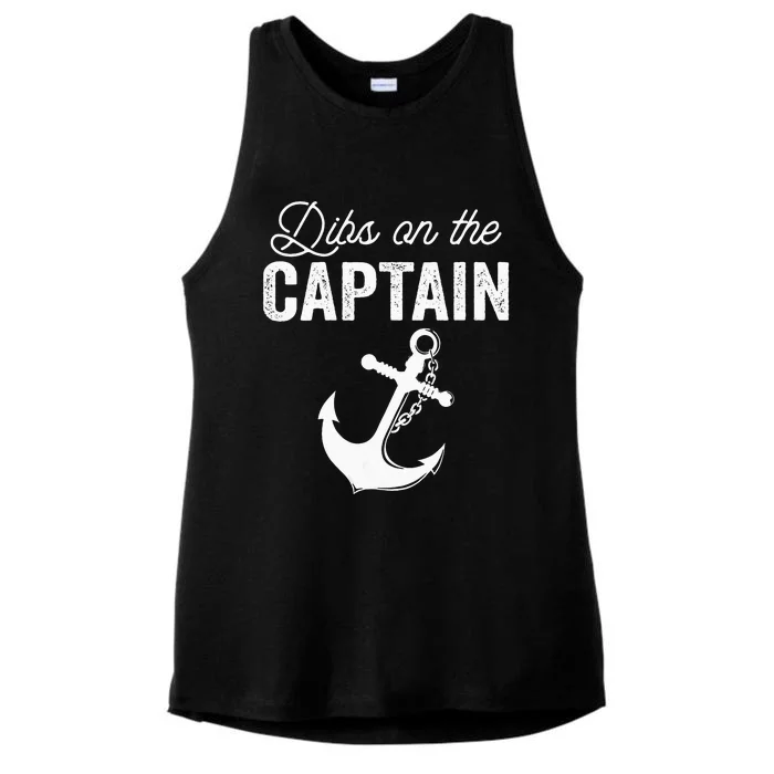 Dibs On The Captain Ladies Tri-Blend Wicking Tank