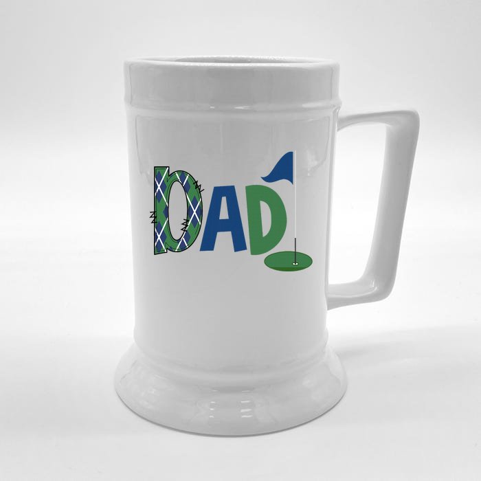 Dad Of The Birthday Boy Hole In One Golf Sport Matching Front & Back Beer Stein