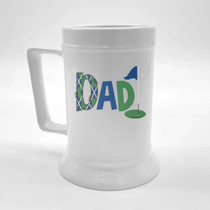 Dad Of The Birthday Boy Hole In One Golf Sport Matching Front & Back Beer Stein