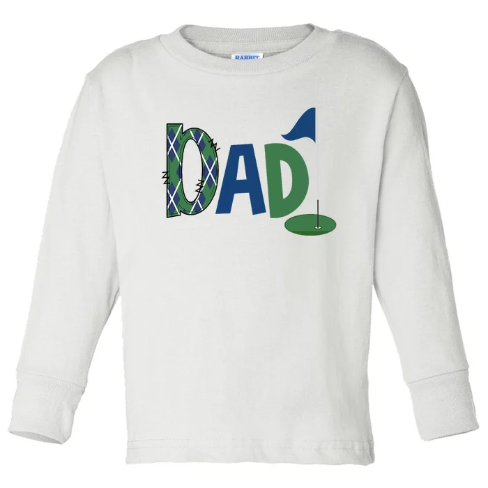 Dad Of The Birthday Boy Hole In One Golf Sport Matching Toddler Long Sleeve Shirt