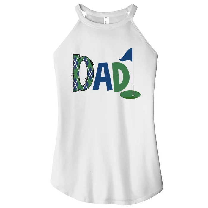 Dad Of The Birthday Boy Hole In One Golf Sport Matching Women’s Perfect Tri Rocker Tank