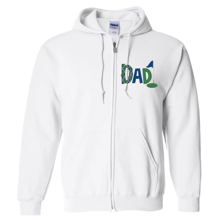 Dad Of The Birthday Boy Hole In One Golf Sport Matching Full Zip Hoodie