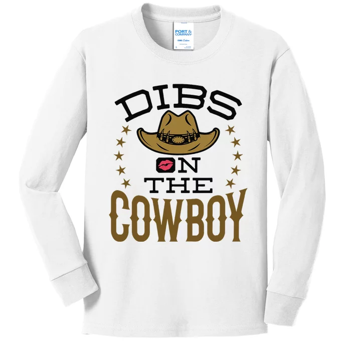 Dibs On The Cowboy Rodeo Girlfriend Wife Women Kids Long Sleeve Shirt