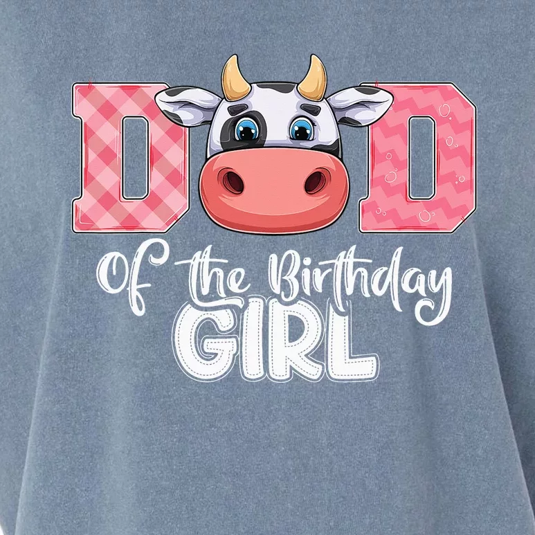 Dad of The Birthday Cow Family Cow Farm Matching Garment-Dyed Women's Muscle Tee