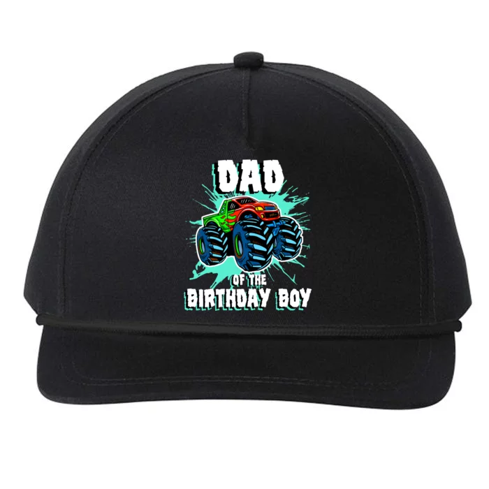 Dad Of The Birthday Boy Monster Truck Birthday Party Gift Snapback Five-Panel Rope Hat