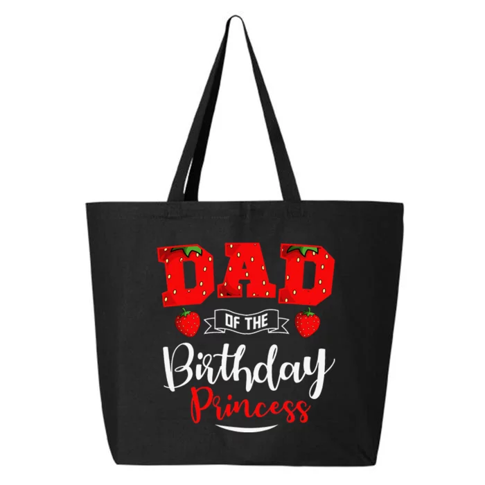 Dad Of The Birthday Princess Strawberry Theme Bday Party 25L Jumbo Tote