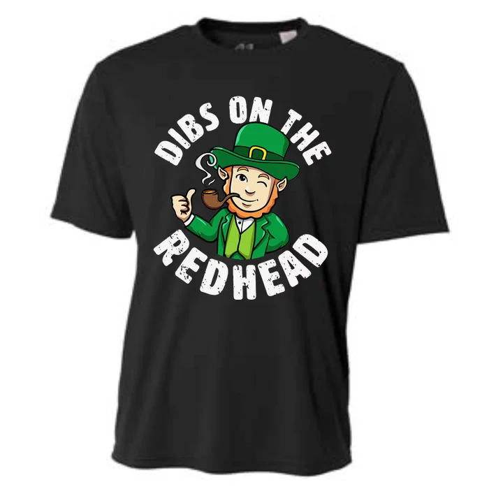 Dibs On The Redhead Saint Patrick's Day Funny Leprechaun Funny Cooling Performance Crew T-Shirt