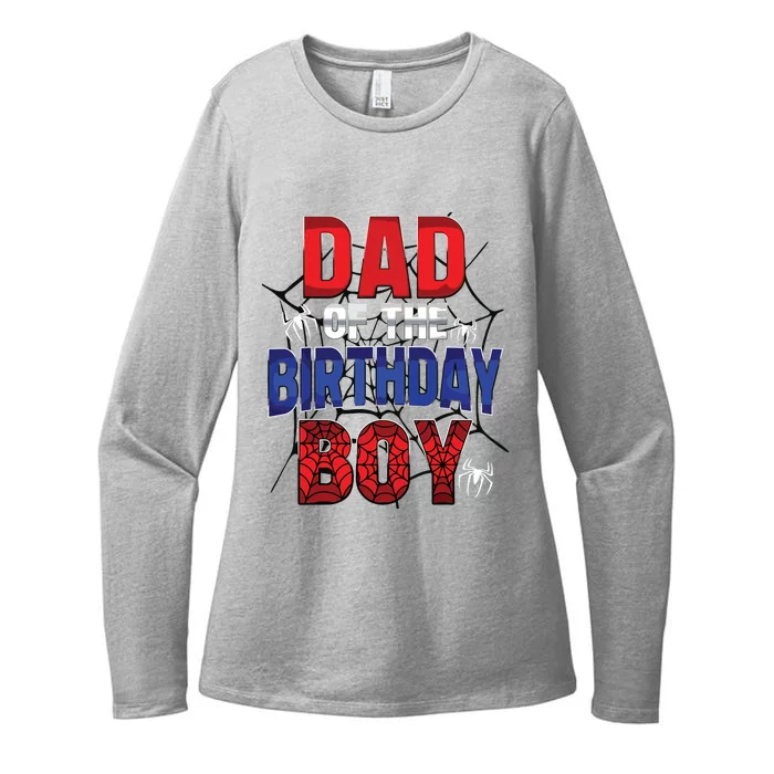 Dad Of The Birthday Boy Matching Family Spider Web Womens CVC Long Sleeve Shirt