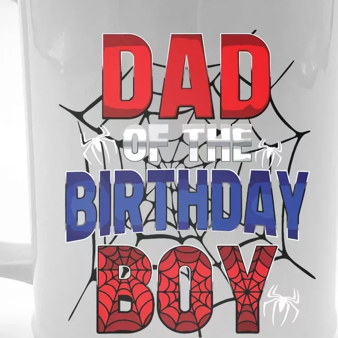 Dad Of The Birthday Boy Matching Family Spider Web Front & Back Beer Stein