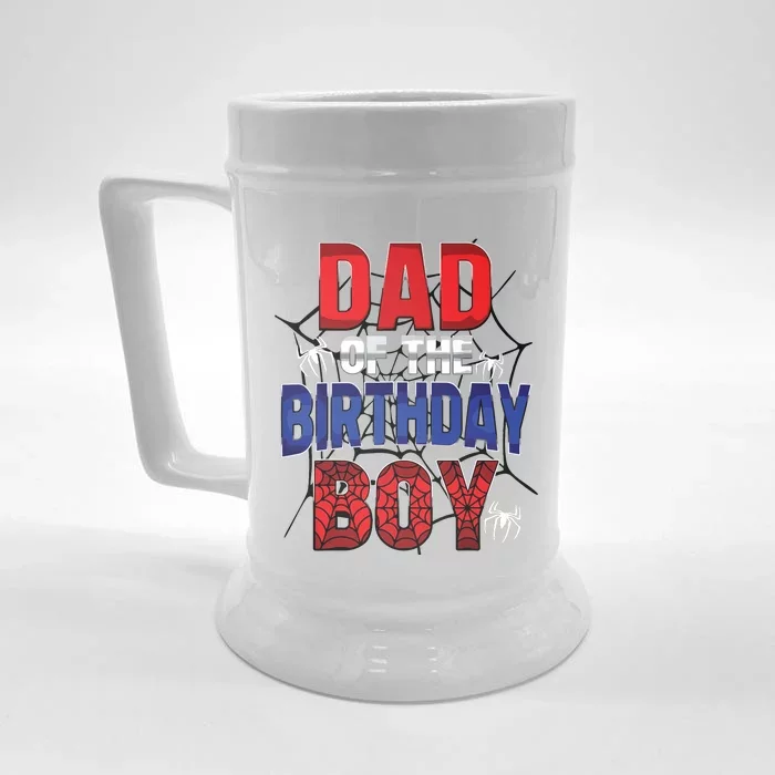 Dad Of The Birthday Boy Matching Family Spider Web Front & Back Beer Stein