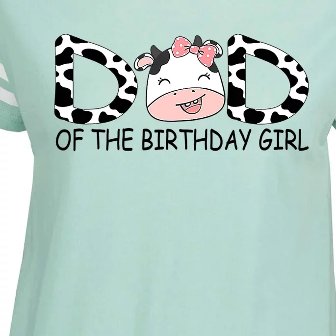 Dad Of The Birthday For  Cow Farm First Birthday Cow Enza Ladies Jersey Football T-Shirt