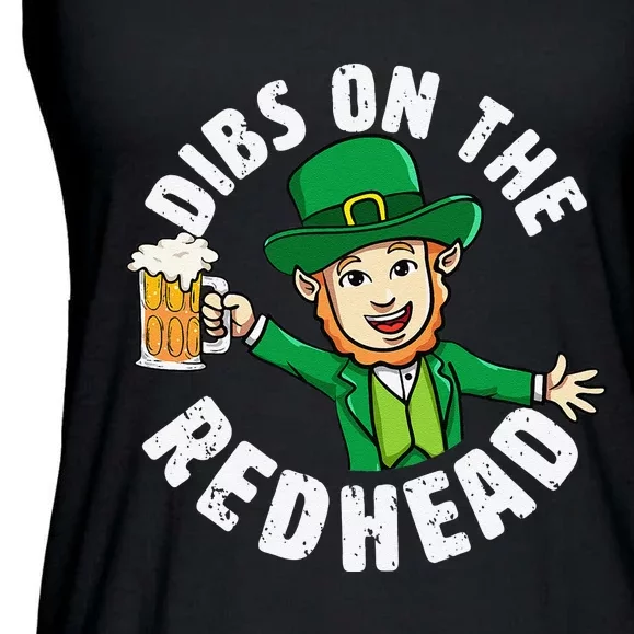 Dibs On The Redhead Saint Patrick's Day Funny Leprechaun Ladies Essential Flowy Tank