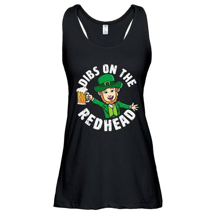 Dibs On The Redhead Saint Patrick's Day Funny Leprechaun Ladies Essential Flowy Tank