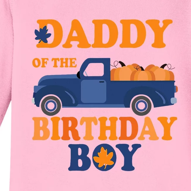 Daddy of The Pumpkin Truck 1st Birthday Baby Long Sleeve Bodysuit