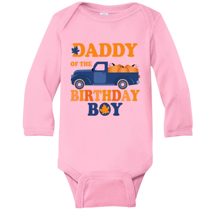 Daddy of The Pumpkin Truck 1st Birthday Baby Long Sleeve Bodysuit