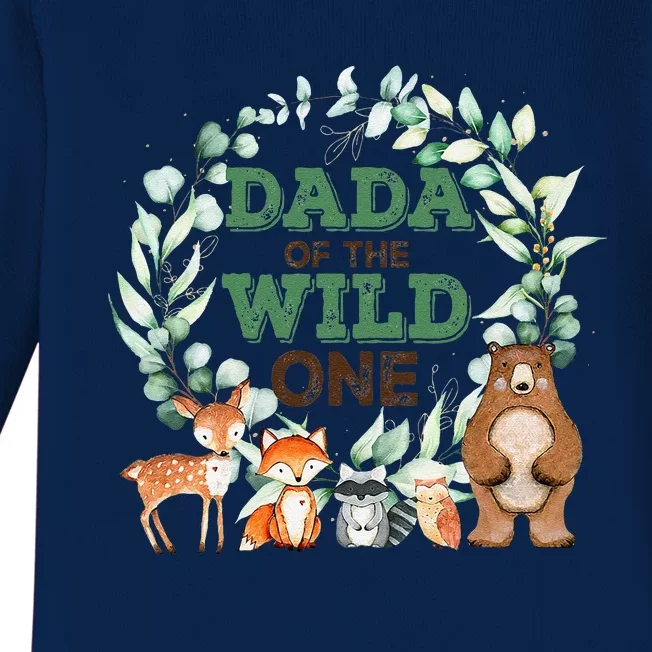 Dada Of The Wild One Birthday Woodland Safari Jungle Baby Long Sleeve Bodysuit