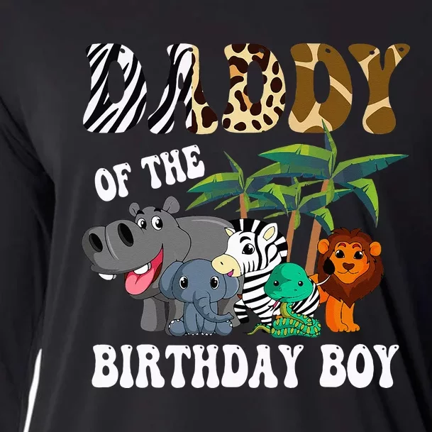 Daddy Of The Birthday Boy Zoo Bday Safari Celebration Cooling Performance Long Sleeve Crew