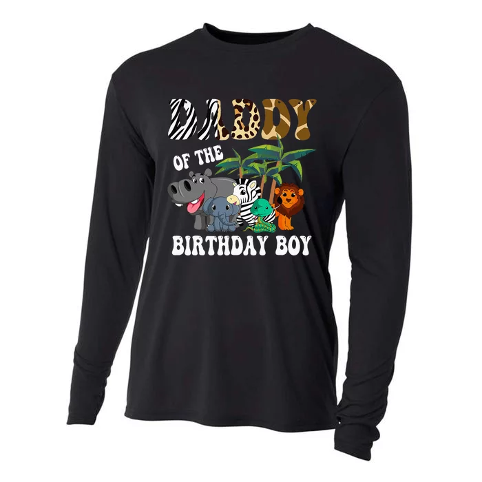 Daddy Of The Birthday Boy Zoo Bday Safari Celebration Cooling Performance Long Sleeve Crew