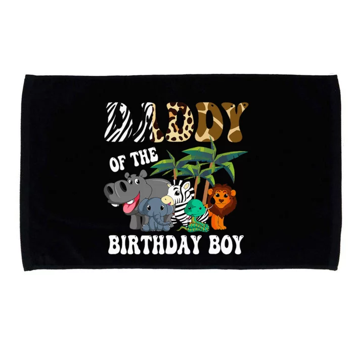 Daddy Of The Birthday Boy Zoo Bday Safari Celebration Microfiber Hand Towel