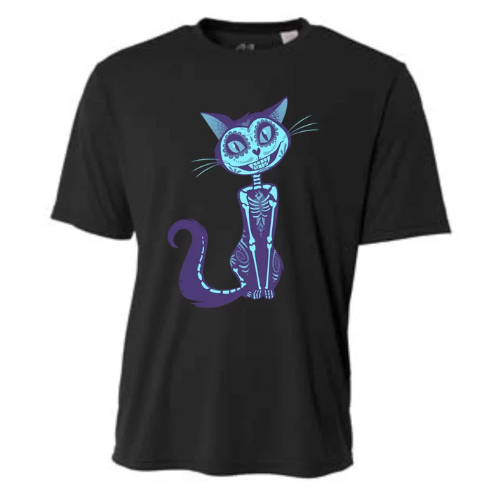 Day Of The Dead Dia De Los Muertos Cat Cooling Performance Crew T-Shirt